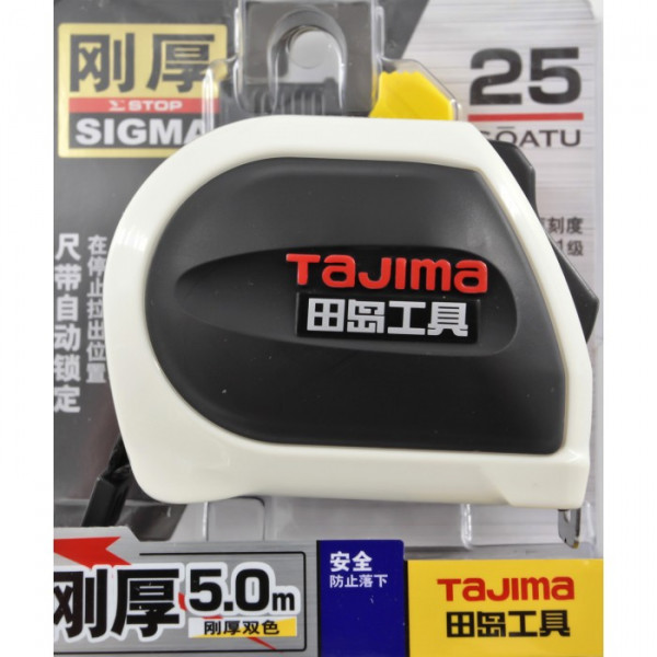 Рулетка TAJIMA Sigma STOP SFSS2550 с держателем на пояс 25мм*5м (1001-2608)