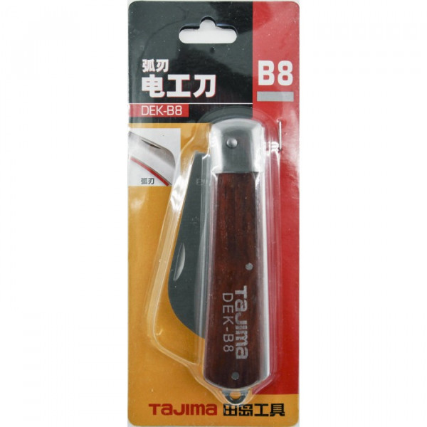 Технический нож электрика TAJIMA DEK-B8, гнутое лезвие (Арт. DEK-B8)