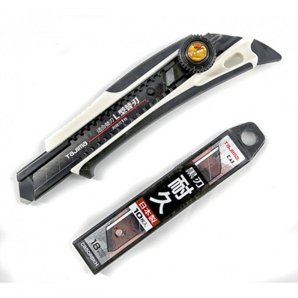 Нож 18 мм, серия PREMIUM, DORA Fin Cutter Razar Black Blade, винтовой фиксатор (Арт. DFC-L561W)